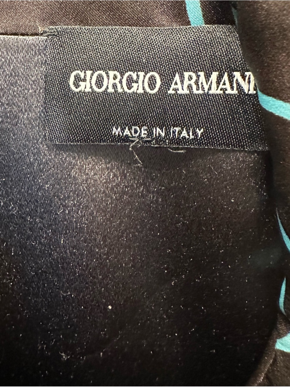 Giorgio Armani Black Garment with Teal Trim - Picture 2 of 3